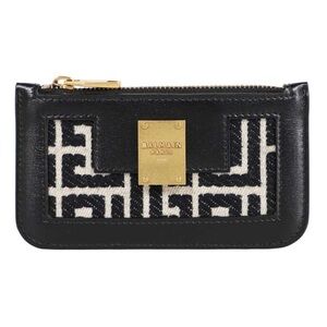 Balmain 145 monogram jacquard zipped wallet Card Case